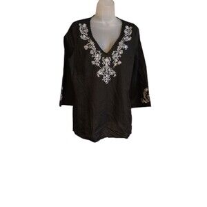 Announcements Maternity Top Blouse Embroidered Size XL 16/18